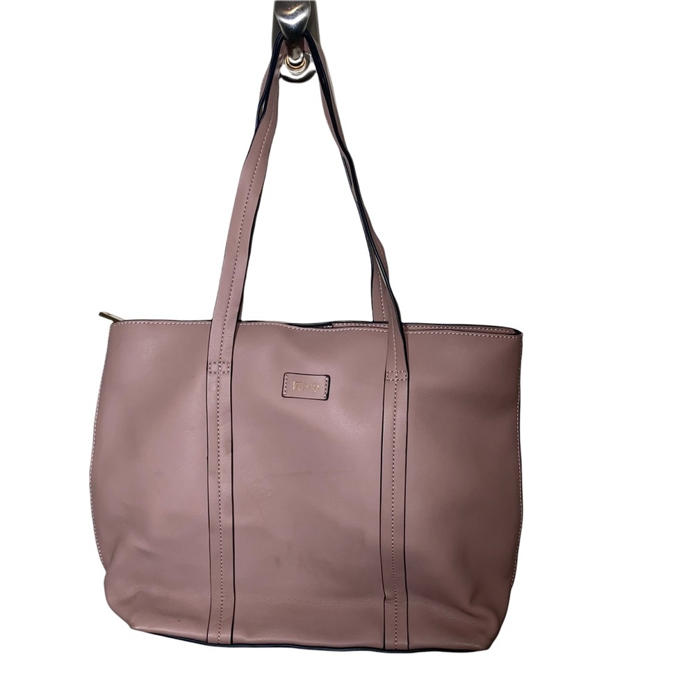 Izzy & Ali Pink Vegan Leather Tote Zipper Closure